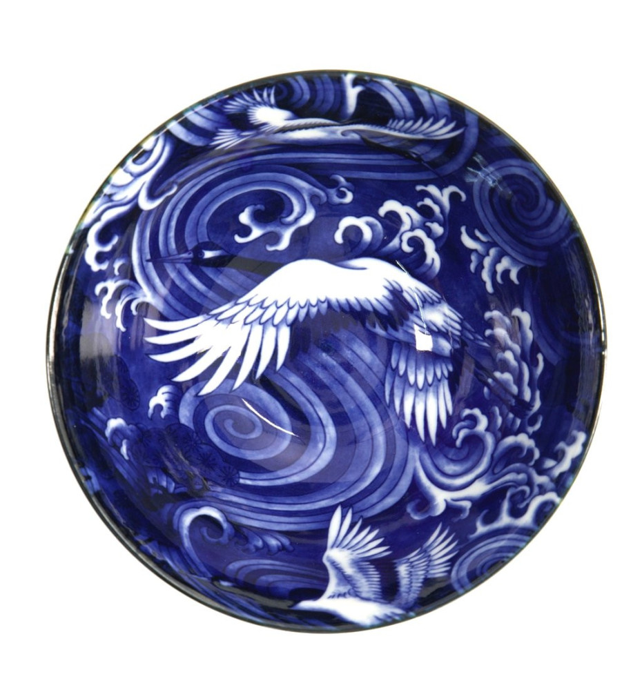 Bol à soupe RAMEN en porcelaine GRUES dans les VAGUES d15cm