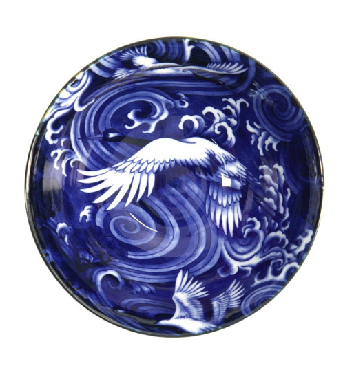 Bol à soupe RAMEN en porcelaine GRUES dans les VAGUES d15cm