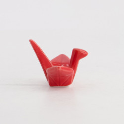Porte-baguettes GRUE ORiGAMi en porcelaine ROUGE L6cm