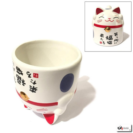 Mug chat MANEKi NEKO ??? renversant bleu h10cm