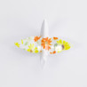 Porte-baguettes GRUE ORiGAMi en porcelaine FLEURS jaune orangé L6cm