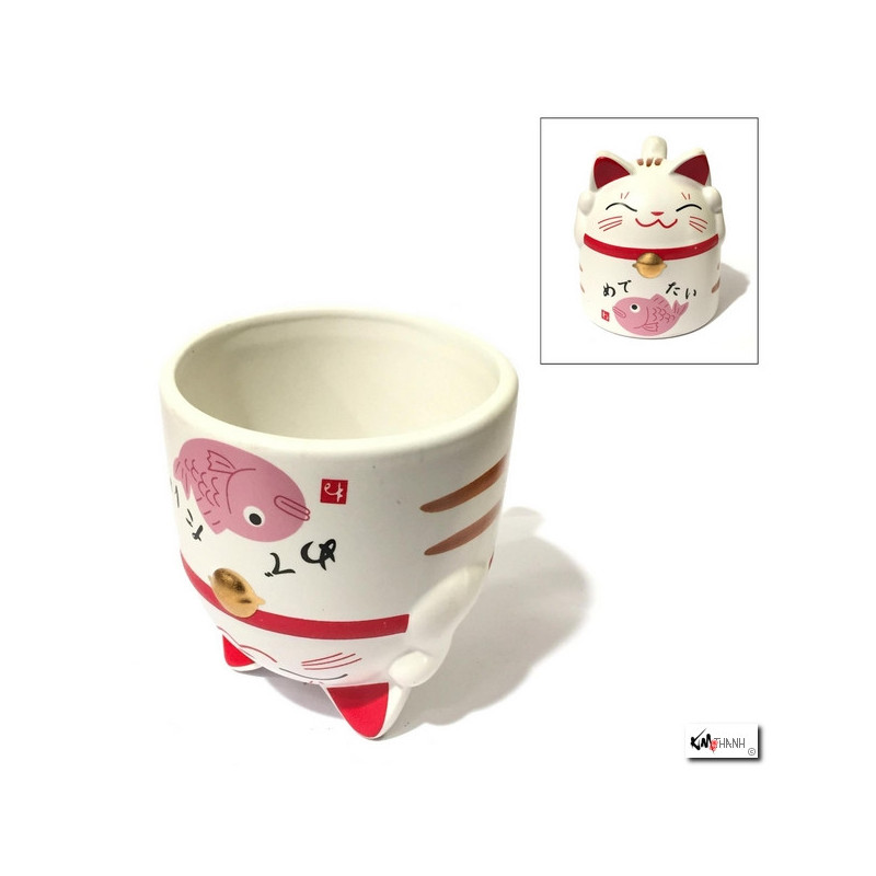Mug chat MANEKi NEKO ??? renversant rose h10cm