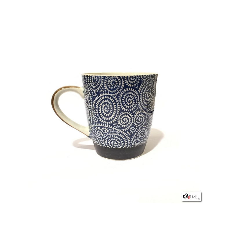 Mug KARAKUSA bleu en porcelaine japonaise