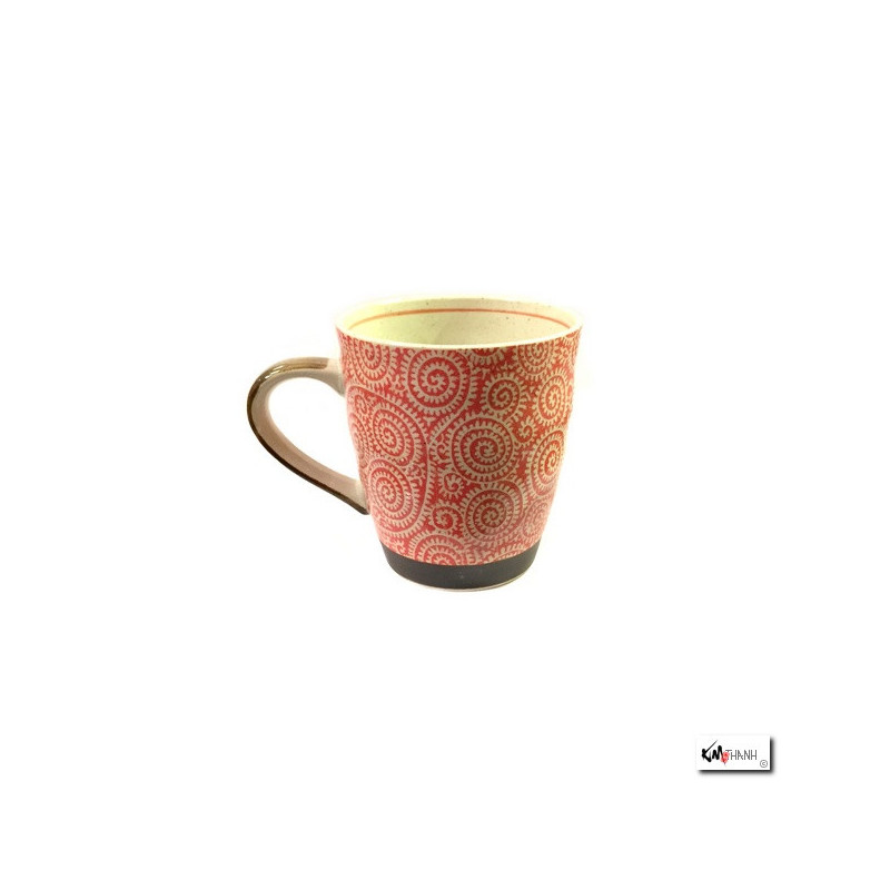 Mug KARAKUSA rouge en porcelaine japonaise