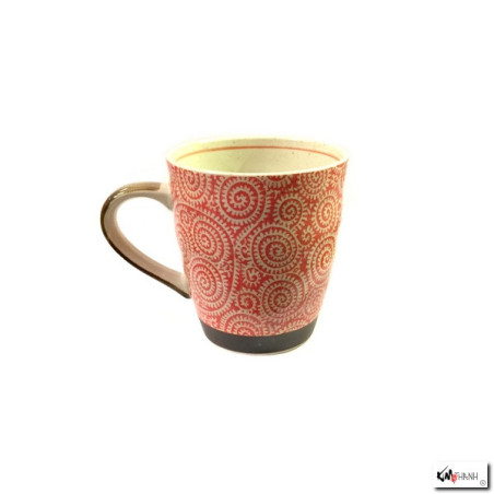 Mug KARAKUSA rouge en porcelaine japonaise