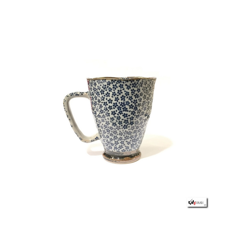 Mug KOBANA blanc bleu en porcelaine japonaise