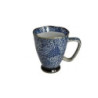 Mug PATChWORK blanc bleu en porcelaine japonaise
