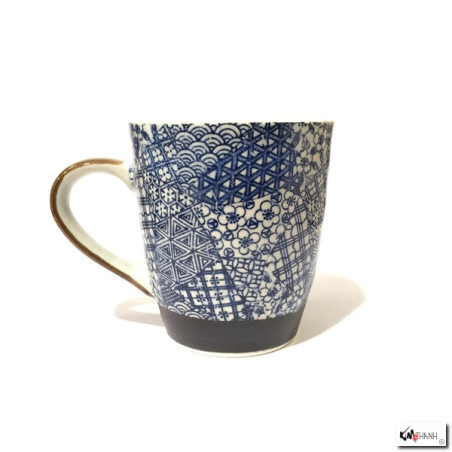 Mug PATChWORK bleu en porcelaine japonaise