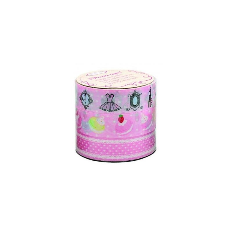 Set de 3 kawaii tape GATEAUX et RObES (15mm*10m)