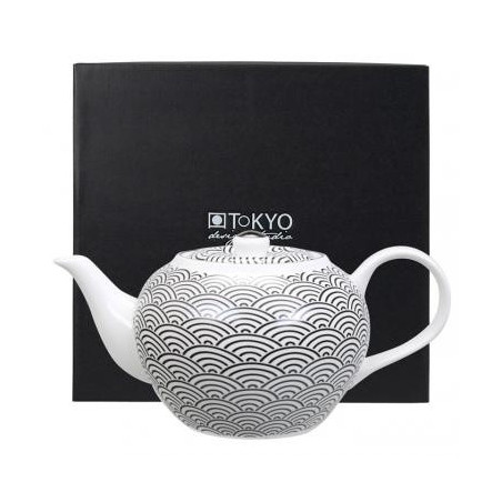 Théière en porcelaine NiPPON BLACK vagues 1L