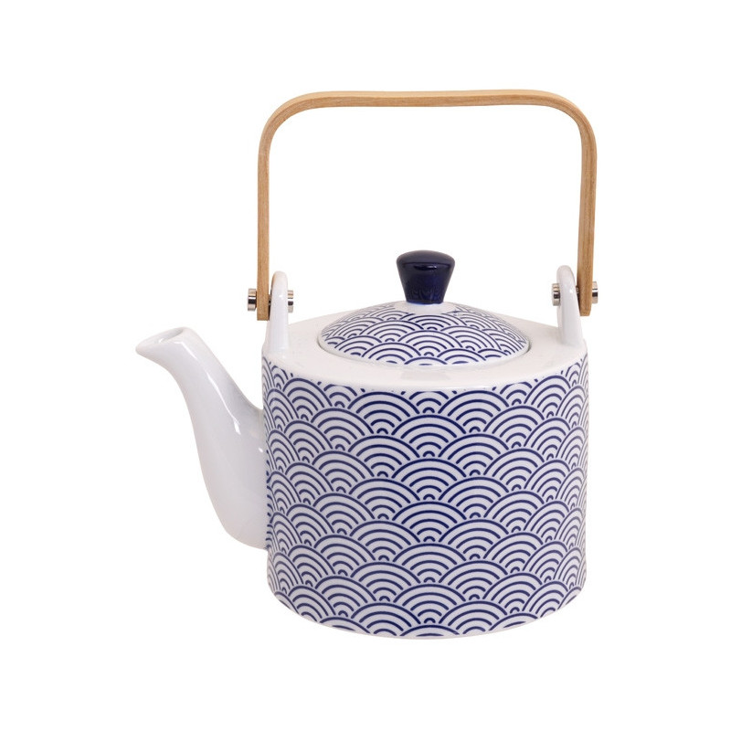 Théière en porcelaine NiPPON BLUE vagues 0L80