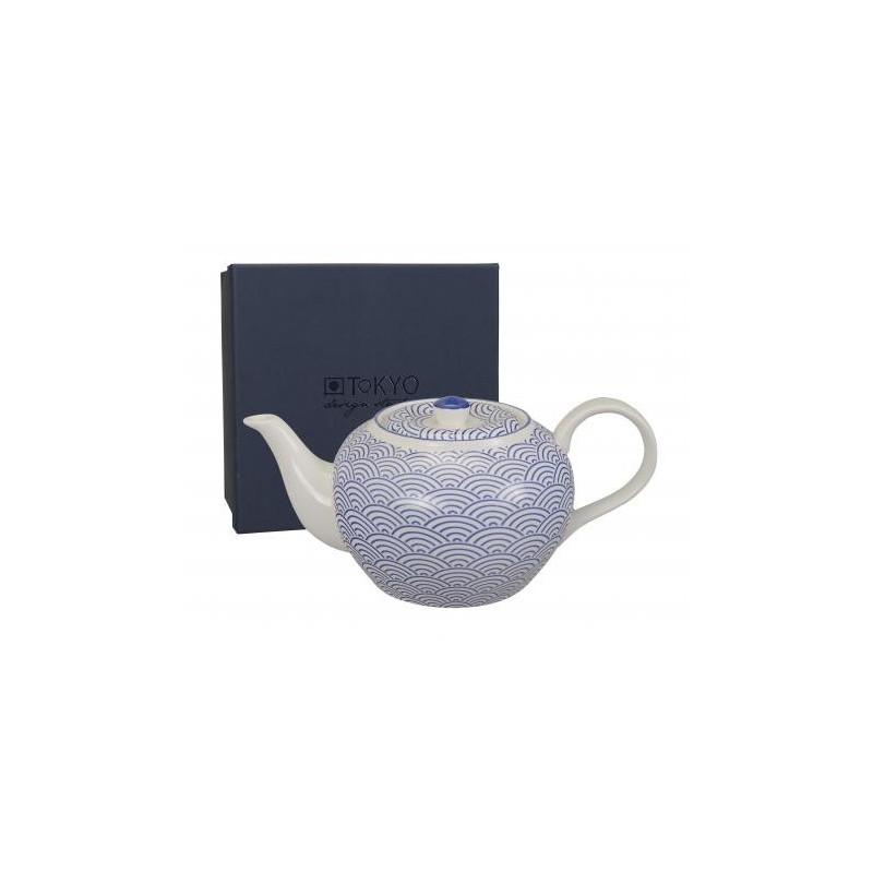 Théière en porcelaine NiPPON BLUE vagues 1L