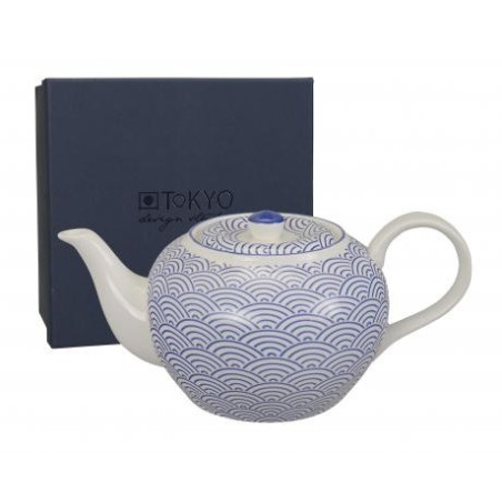 Théière en porcelaine NiPPON BLUE vagues 1L