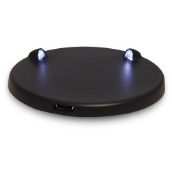 Socle lumineux 2 LEDs bleus d9.6cm (USB ou 2 piles CR2032)