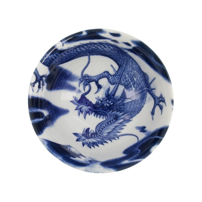 Bol à soupe RAMEN en porcelaine japonaise DRAGON BLEU d21cm