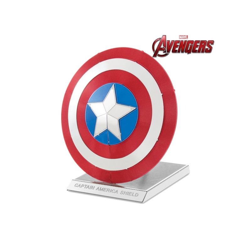 Miniature à monter en métal Avengers® BOUCLiER de CAPTAiN AMéRiCA (h5.8cm)