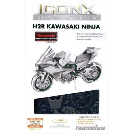 Miniature à monter en métal MOTO KAWASAKi NiNJA H2 R (L12.2cm)
