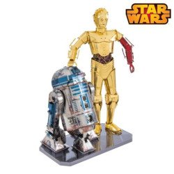 Miniature à monter en métal Star Wars® R2-D2 et Z6-PO (h12.3cm)