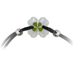 Bracelet ajustable TRèFLE VéRiTAbLE trèfle noir