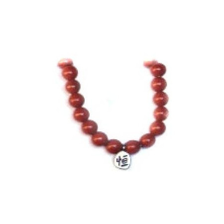 Bracelet perles ETERNiTE en JASPE ROUGE 6mm