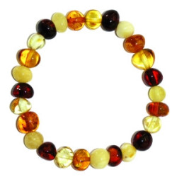 Bracelet pour bébé en AMBRE multicolore 6mm