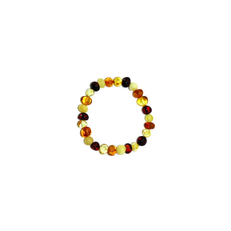 Bracelet pour bébé en AMBRE multicolore 6mm