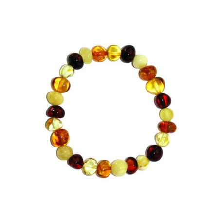 Bracelet pour bébé en AMBRE multicolore 6mm