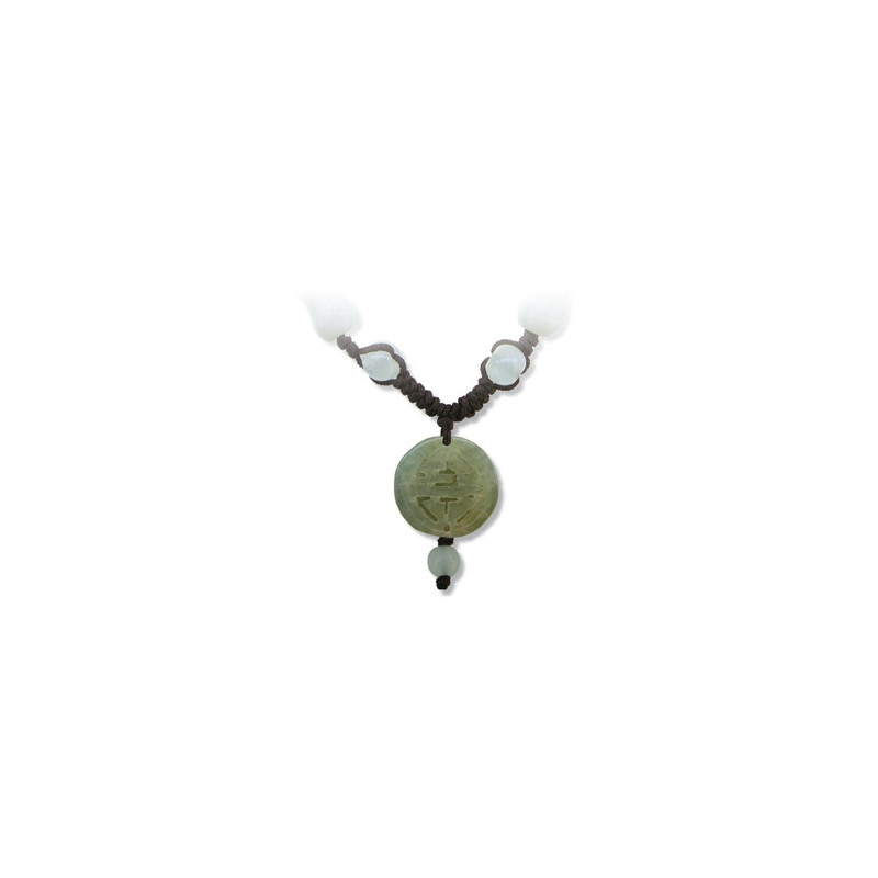 Pendentif BONhEUR & LONGéViTé en jade aventurine