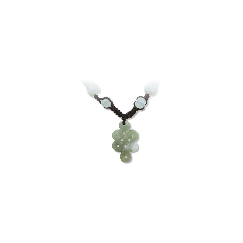 Pendentif NOEUD sans FiN en jade aventurine (Amour & Amitié)