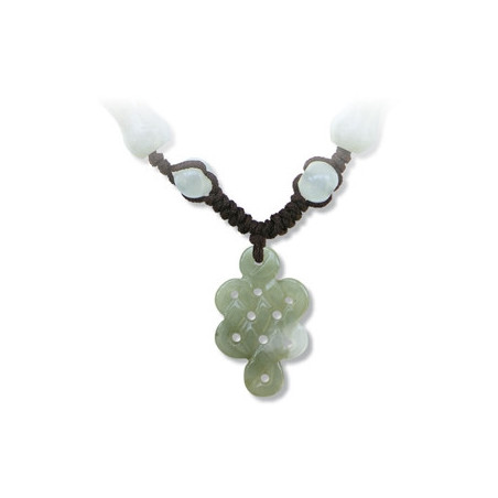 Pendentif NOEUD sans FiN en jade aventurine (Amour & Amitié)