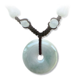 Pendentif Pi / DONUT en jade aventurine (d2.5cm)